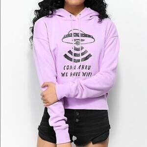 New Zumiez Alab “Come Thru We Have WiFi" UFO Alien Hoodie Sweatshirt  XS